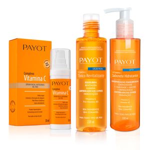 kit limpeza tonificação e tratamento facial vitamina c